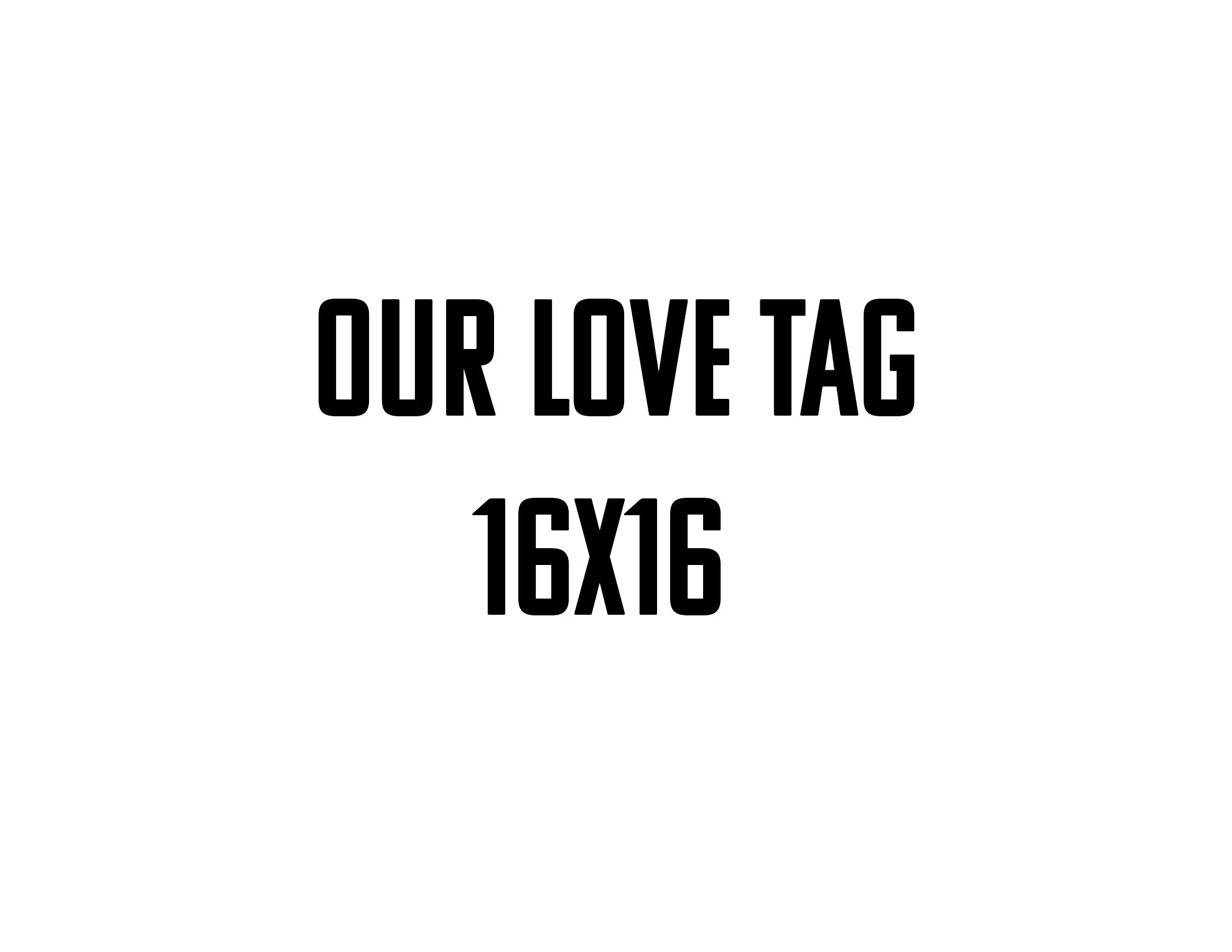 3-Plank 16x16  Our Love Tag